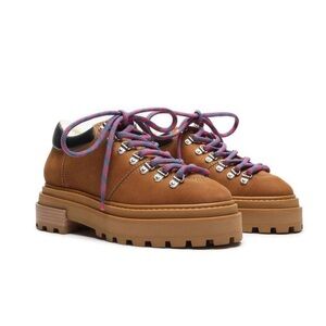 SCHUTZ Brown Ankle Boots with Multicolor Laces